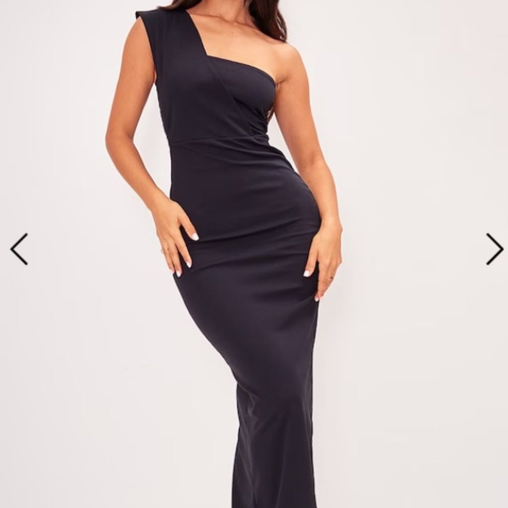 Black One Shoulder Maxi Dress (Petite)
